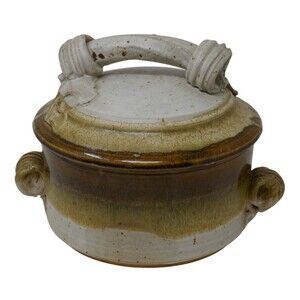 Paul Gaskins Art Pottery Stoneware Casserole Covered Pot with Lid